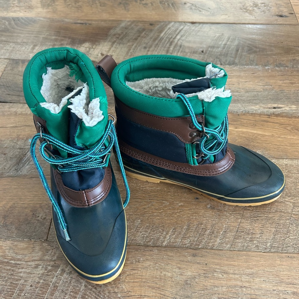 Green and Brown Winter Boots